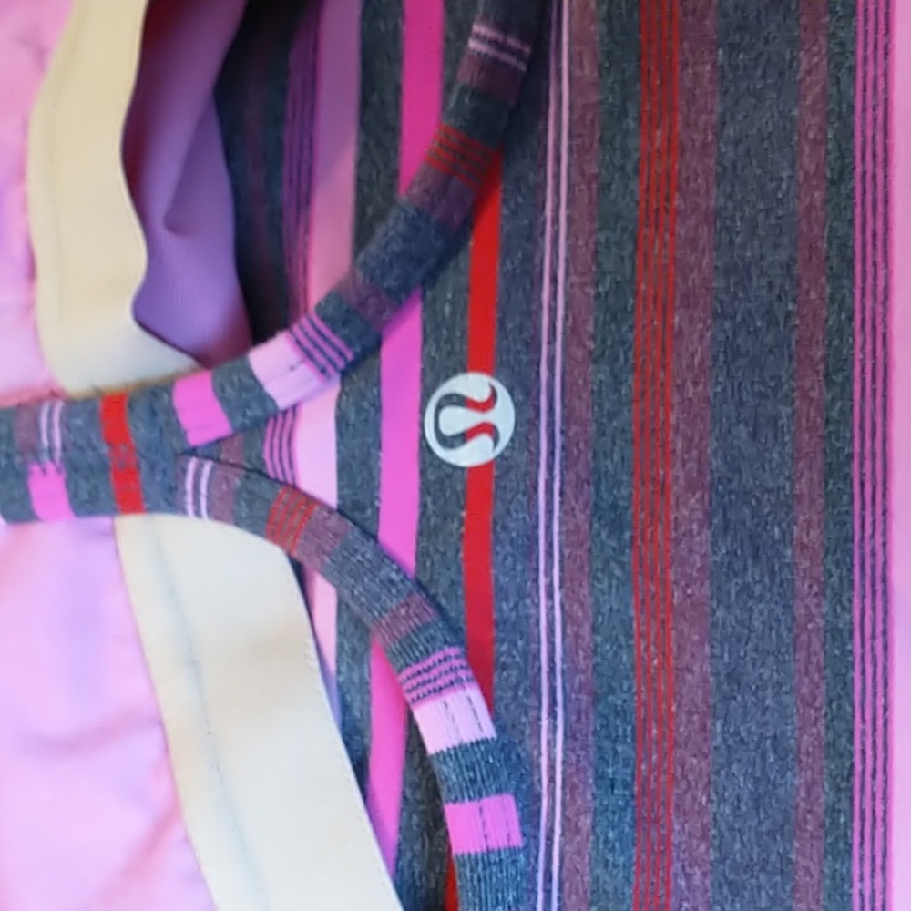 Lululemon Power Y Tank Elevation Pink and Purple Space Dye Stripes, Size 10 - Picture 5 of 5
